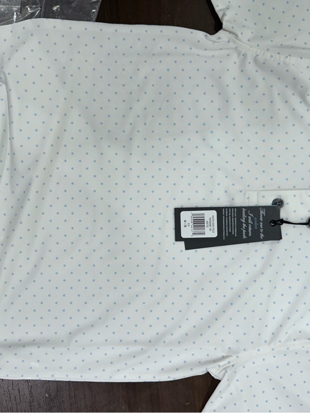 Unbranded Kids White Polo with Light Blue Dot Print